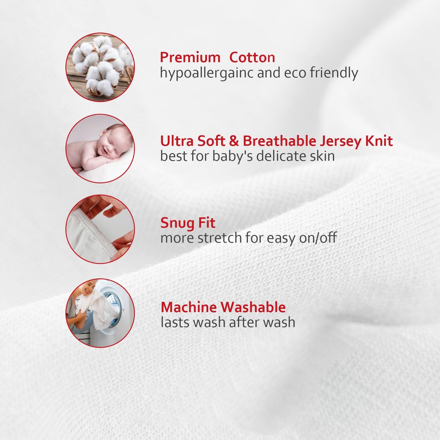 Pack n Play Sheet | Mini Crib Sheet - 2 Pack, 100% Organic Cotton, Fits Graco Pack and Play, Grey & White