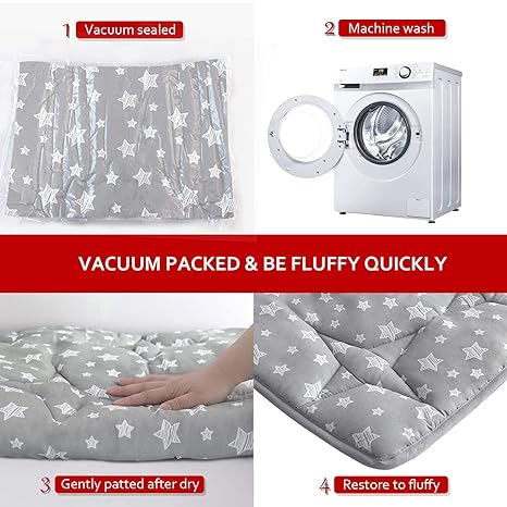 Baby Play Mat | Hexagon Playpen Mat - Compatible with Bend River Baby Playpen, Grey Star