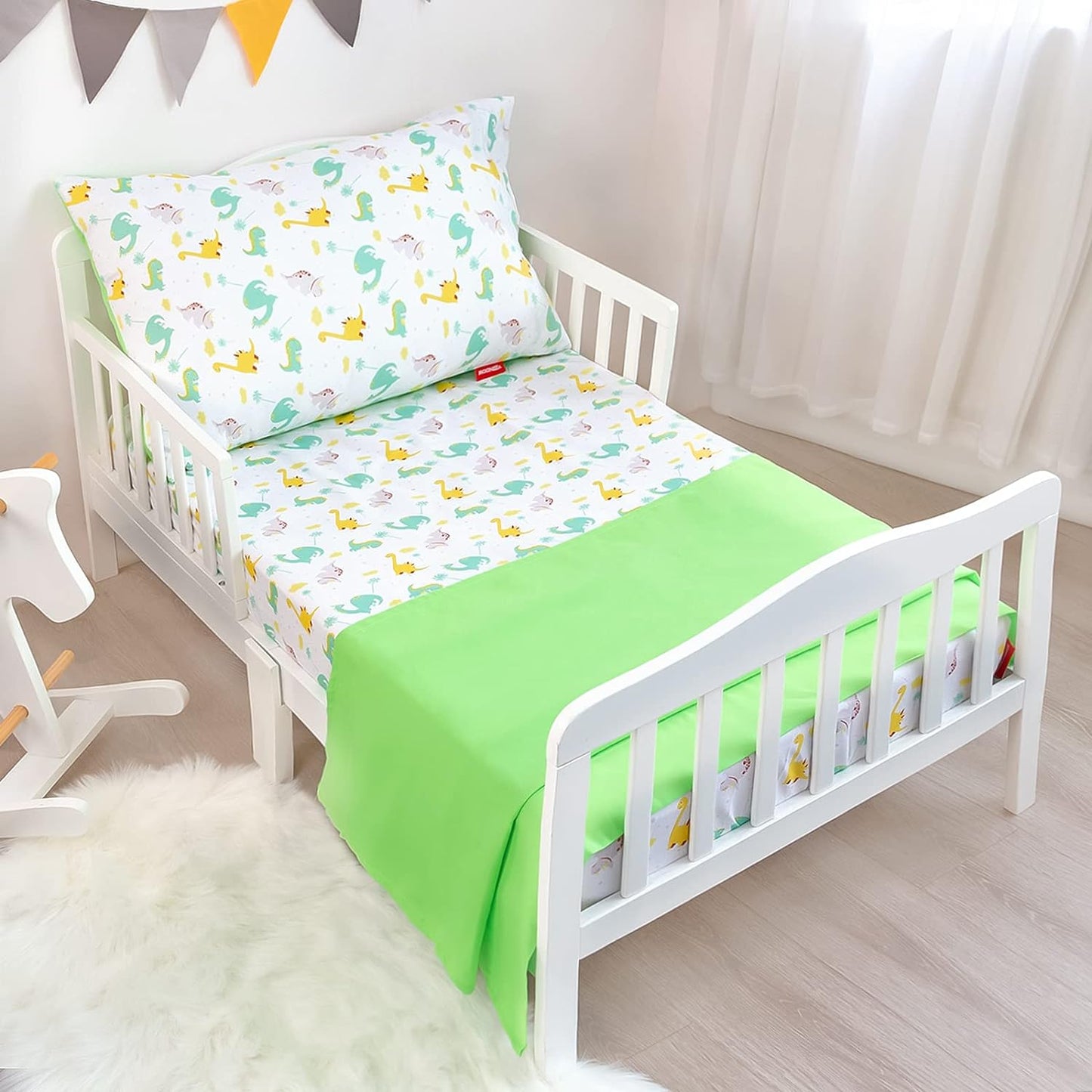 Toddler Bed Sheets Sets 3 Piece, Breathable Microfiber Kids' Sheet & Pillowcase Set for Toddler Bed, Silky Soft Toddler Sheet Set