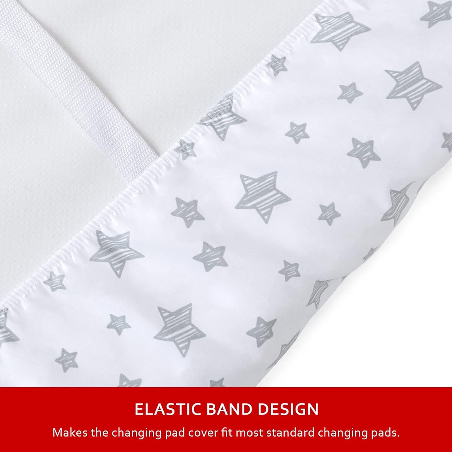 Changing Pad Cover- 2 Pack, Ultra Soft Jersey Knit Cotton ,Star