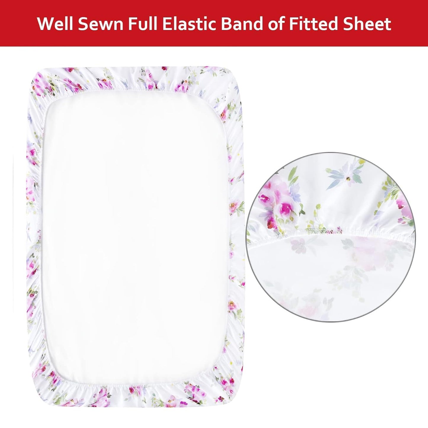 Pack n Play Sheet | Mini Crib Sheet - Ultra-Soft Microfiber, Fits Graco Pack and Play, Sheer Lilac Floral