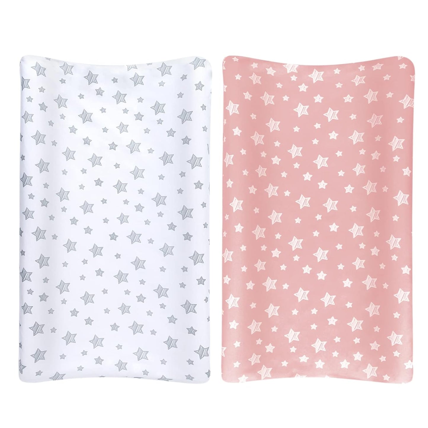Changing Pad Cover- 2 Pack, Ultra Soft Jersey Knit Cotton ,Star