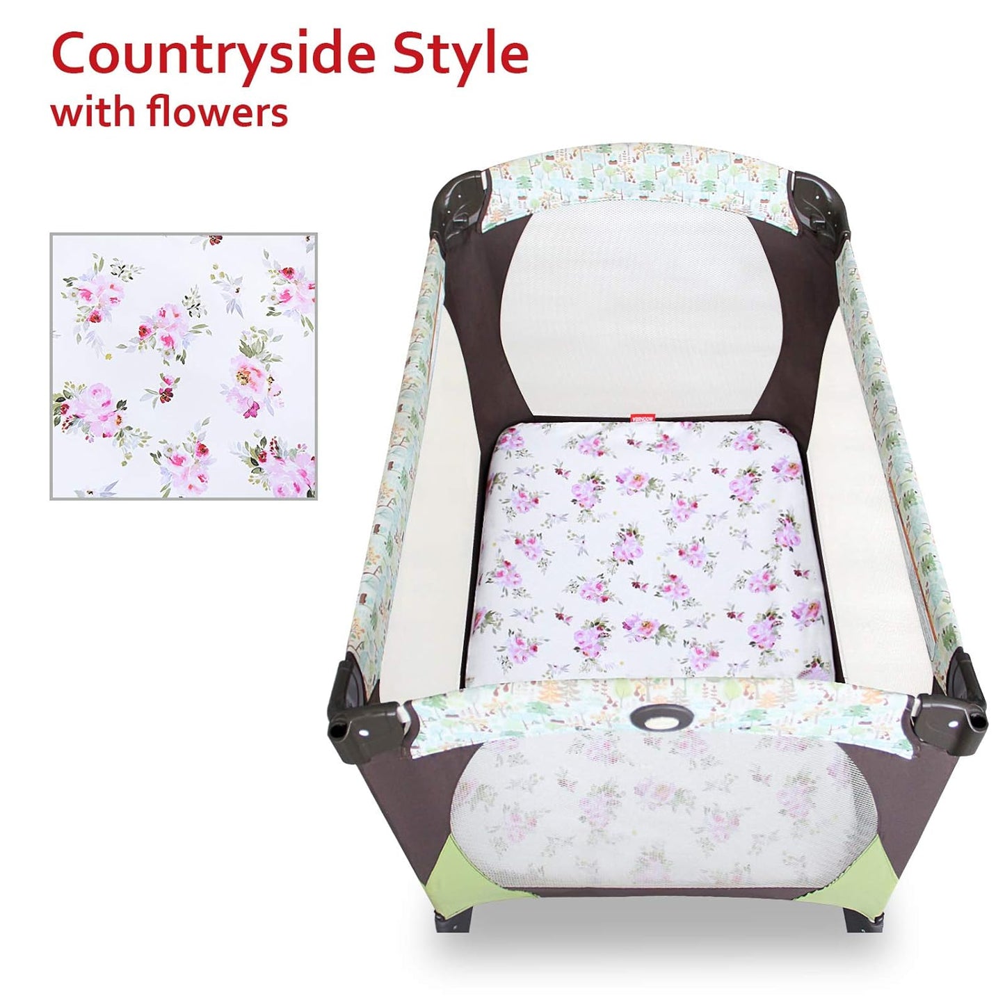 Pack n Play Sheet | Mini Crib Sheet - Ultra-Soft Microfiber, Fits Graco Pack and Play, Sheer Lilac Floral