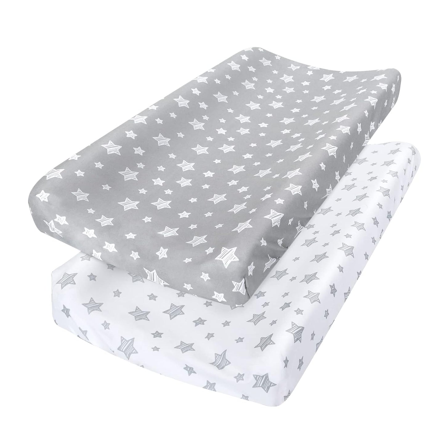 Changing Pad Cover- 2 Pack, Ultra Soft Jersey Knit Cotton ,Star