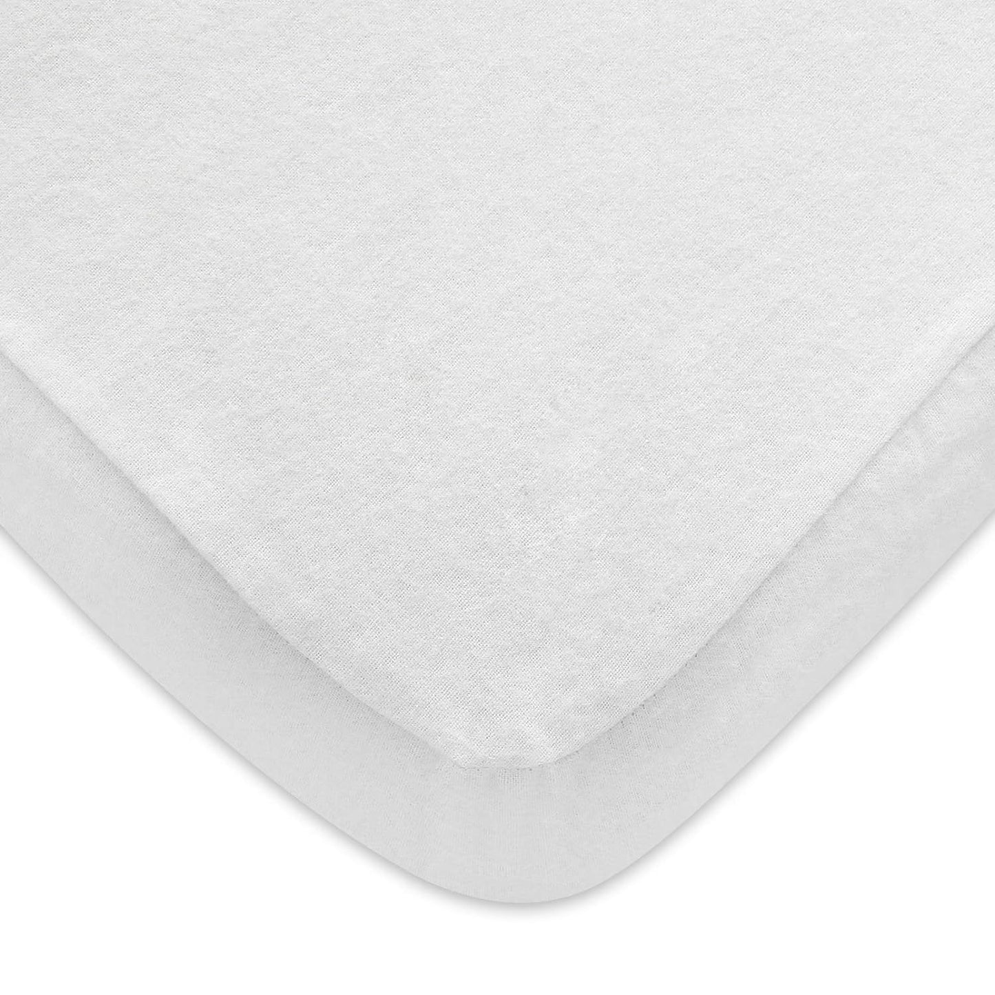 Pack n Play Sheet | Mini Crib Sheet - 100% Cotton Flannel, Fits Graco Pack and Play, White-Moonsea Bedding