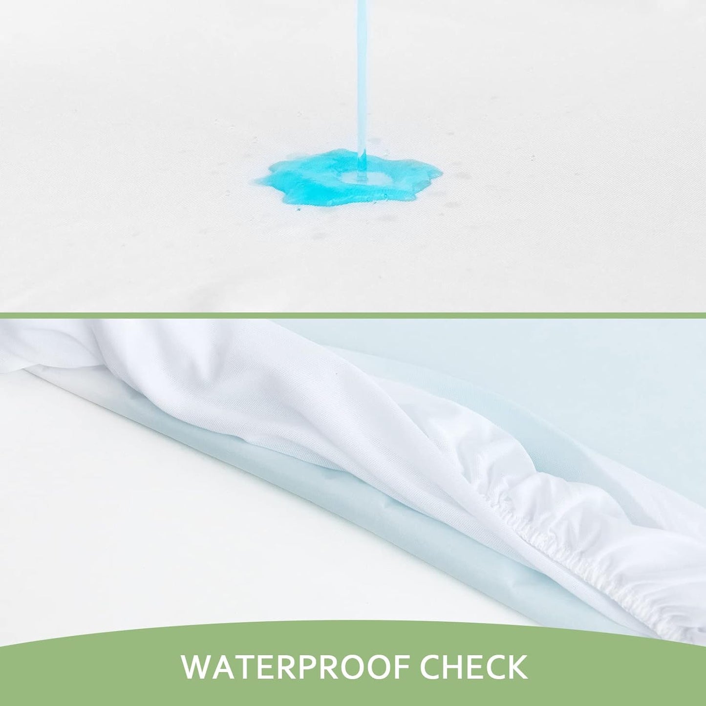 Mattress Cover/Protector- Bamboo Jacquard Air Fabric, Waterproof, Fitted Up to 14" Deep