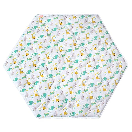 Baby Play Mat | Hexagon Playpen Mat - 52'' x 45'', Padded and Non Slip Activity Mat for Infant & Toddler, Dinosaur - Moonsea Bedding