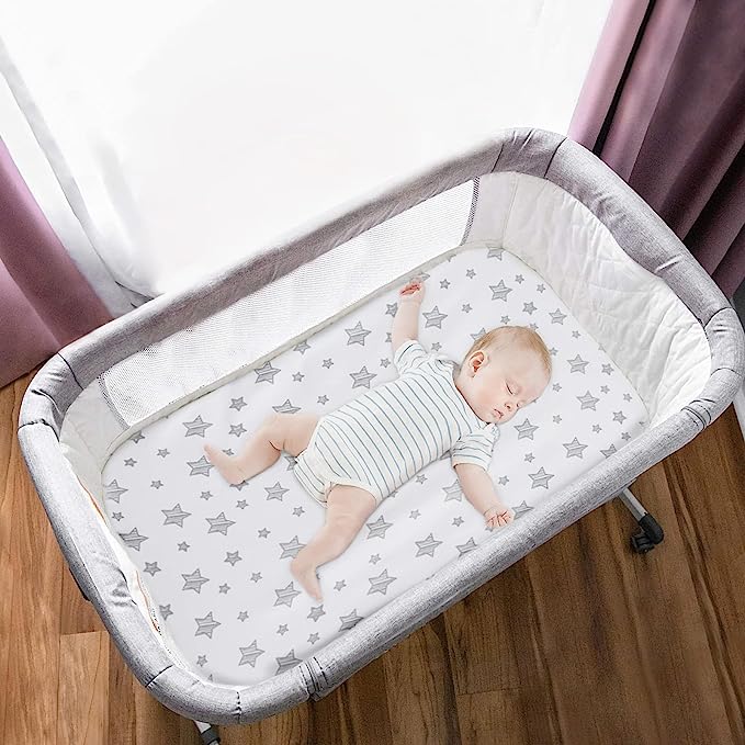 Bassinet Sheet, Compatible with RONBEI & Koola Baby & Baby Joy Bassinet, 33''x 20'', 2 Pack, Microfiber