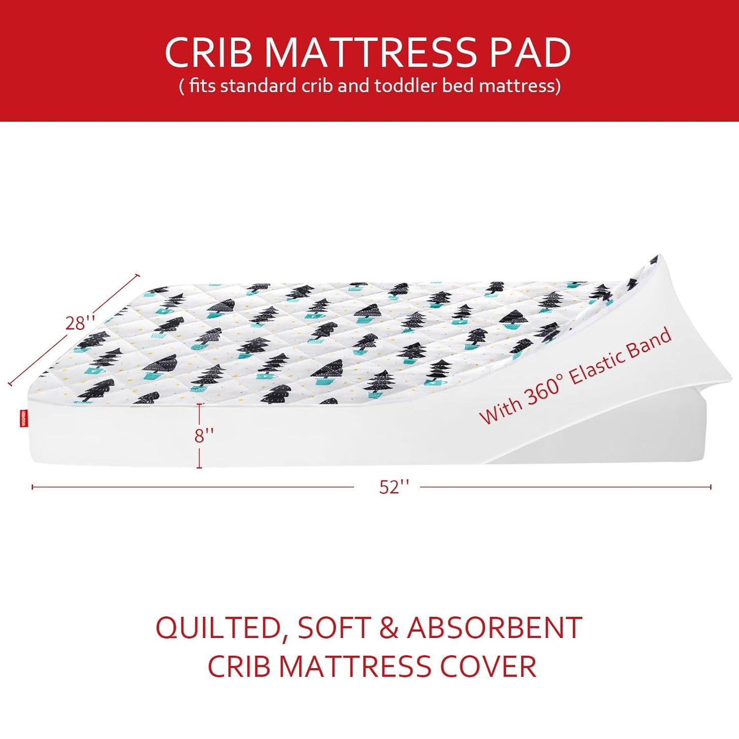Crib Sheets - Fit For Standard Crib, Microfiber, Forest,52X28