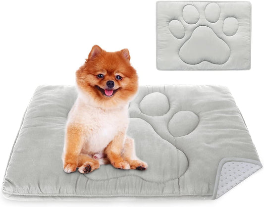 Dog Crate Mat- Soft ,Mats for Sleeping, Breathable Crate Bed Kennel Pad,Dark Colored to Hide Stains