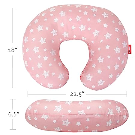 Nursing Pillow Cover, Snug Fits Boppy Nursing Pillows, Pink, Star Print