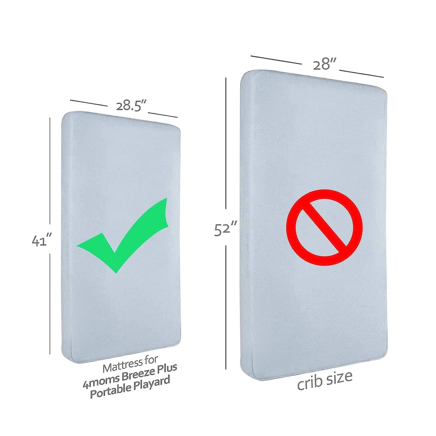 Playard Mattress Pad, Fits 4moms Breeze Plus Playard & Breeze GO Playard, 41''X28.5'',Waterproof, Microfiber