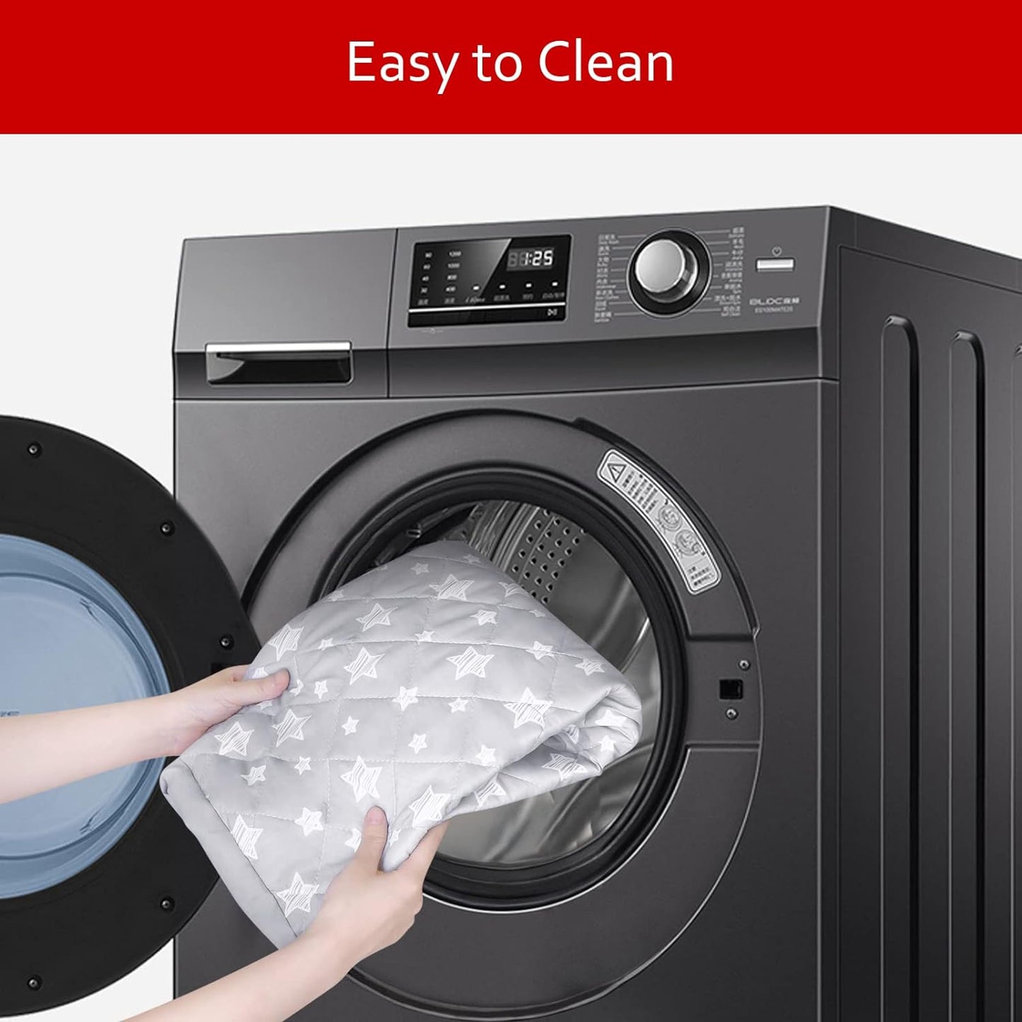 Dog Bed Covers, Waterproof Dog Bed Covers Dog Pillow Cover Quilted, for Dog/Cat, Microfiber,Grey Star