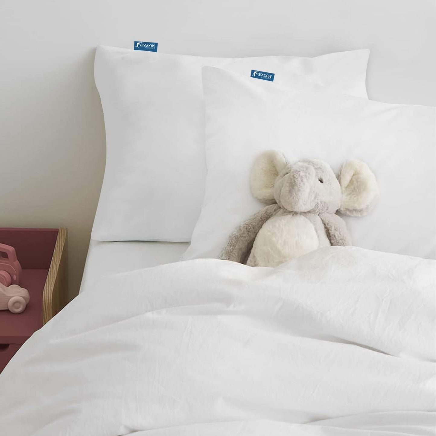 Waterproof Pillow Covers for Square Throw Pillow, 2 Pack, White