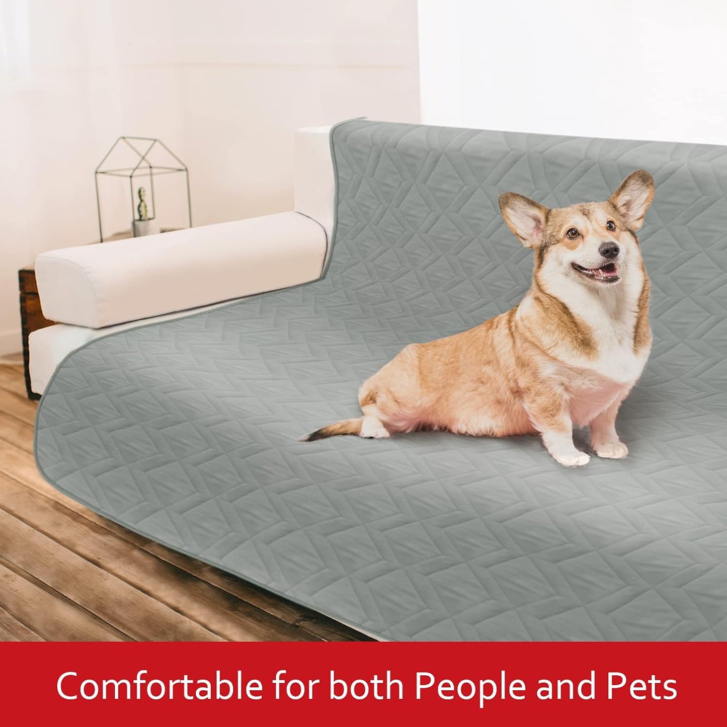 Dog Blanket Antislip Pet Bed Cover Sofa Couch Furniture Protector Cover,Waterproof ,Grey