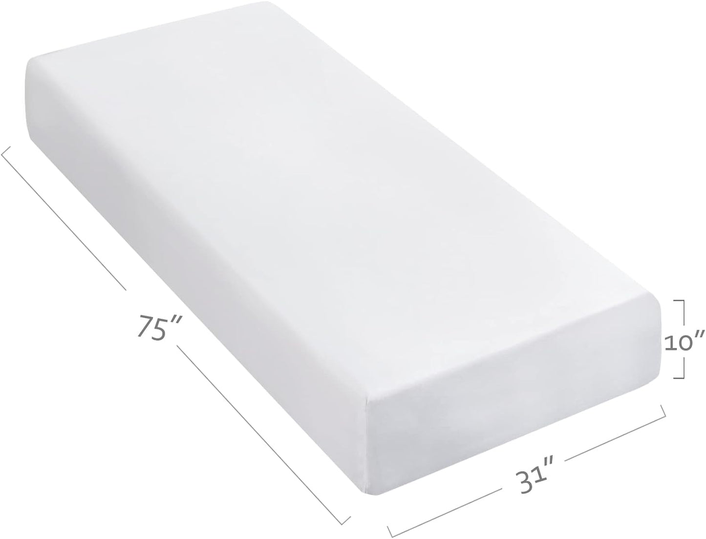 Cot Sheets, Ultra Soft and Breathable, Snug Fit for Narrow Twin Mattress/Camp Bunk Beds/RVs Bunk/Guest Beds/Army Cots/Trifold Mattress ,Grey and White, 31" x 75"(2 Pack)