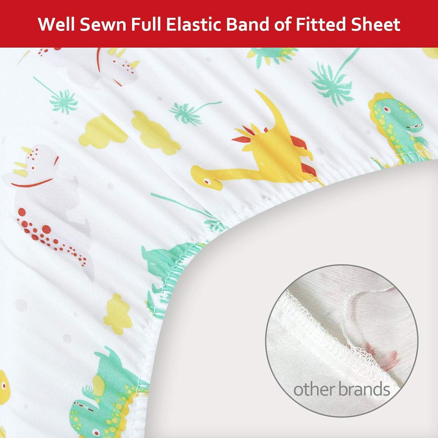 Pack n Play Sheet | Mini Crib Sheet - 2 Pack, Ultra-Soft Microfiber, Fits Graco Pack and Play, Dinosaur