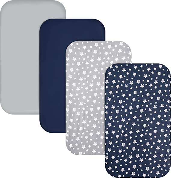 Pack and Play Sheets, Compatible with Graco Pack n Play, Microfiber, 4Pack