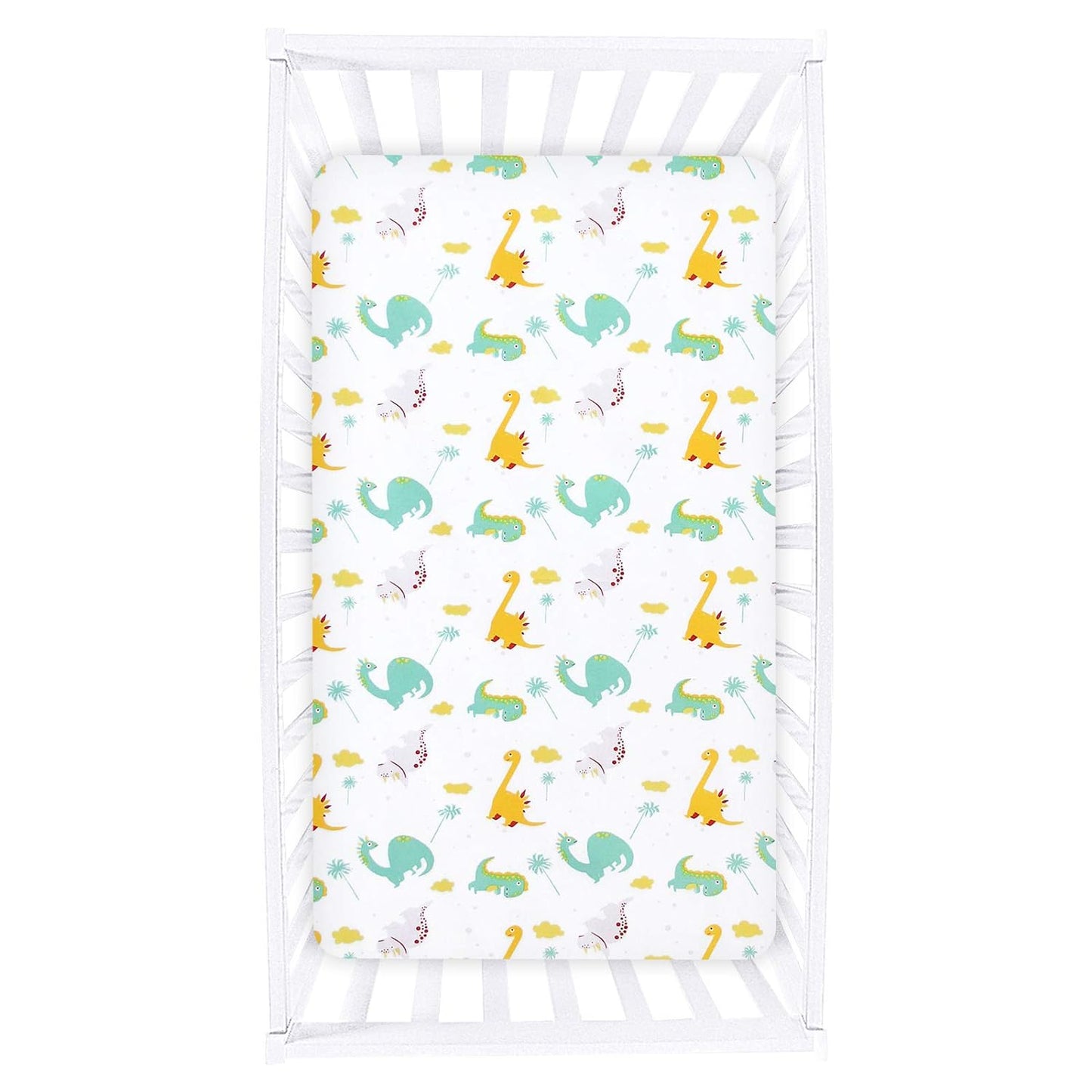 Pack n Play Sheet | Mini Crib Sheet - Ultra-Soft Microfiber, Fits Graco Pack and Play, Dinosaur