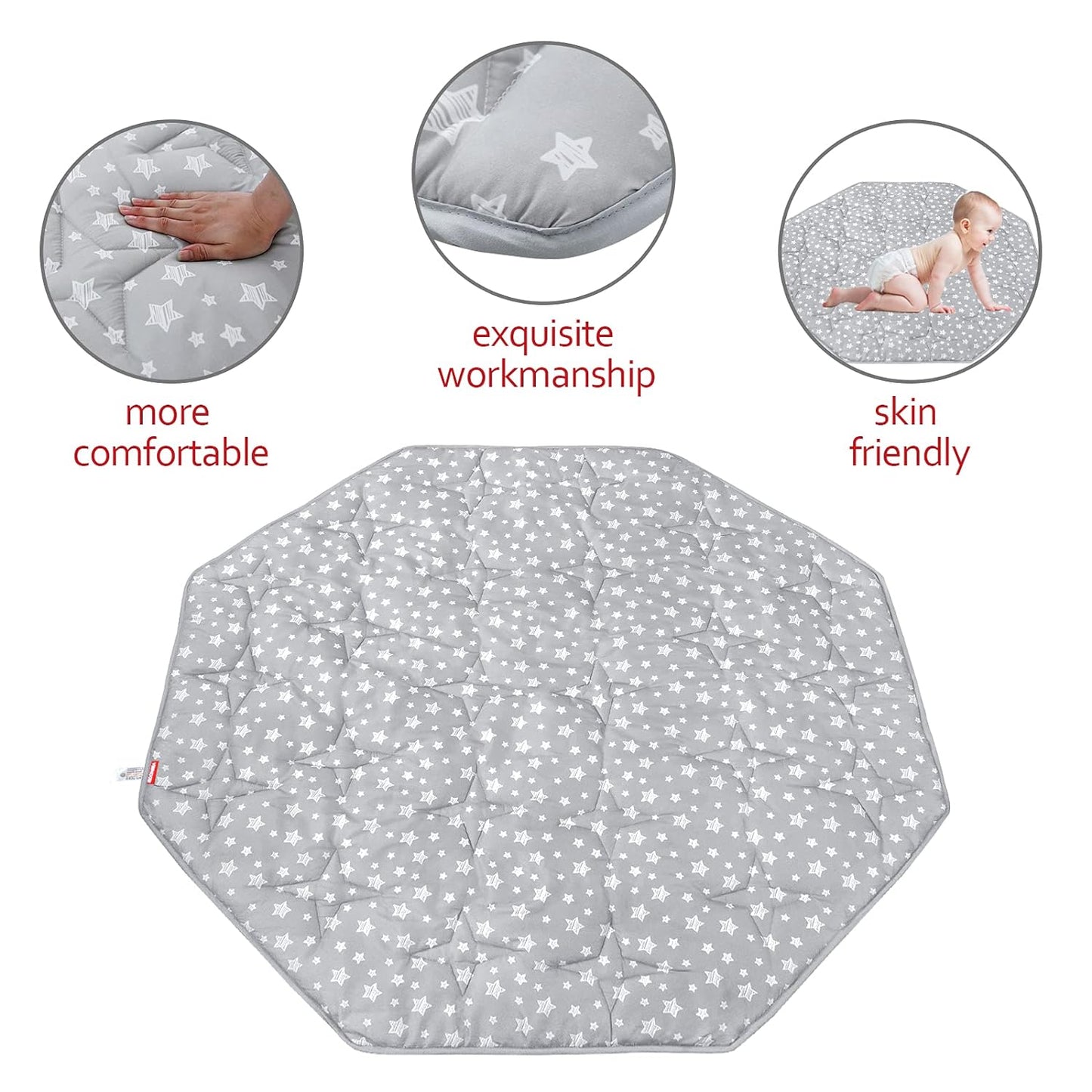 Baby Play Mat | Octagon Playpen Mat - 61" x 61", Padded and Non-Slip Activity Mat for Infant & Toddler