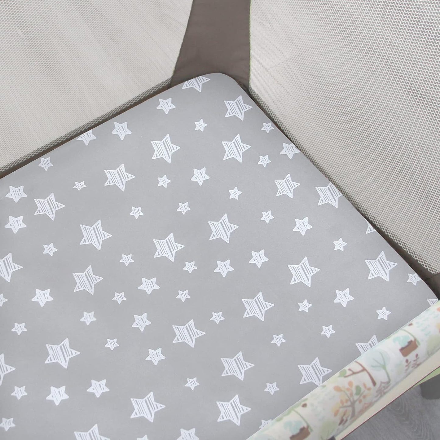 Pack n Play Sheet | Mini Crib Sheet - 2 Pack, Ultra-Soft Microfiber, Fits Graco Pack and Play, Grey & Black Stars