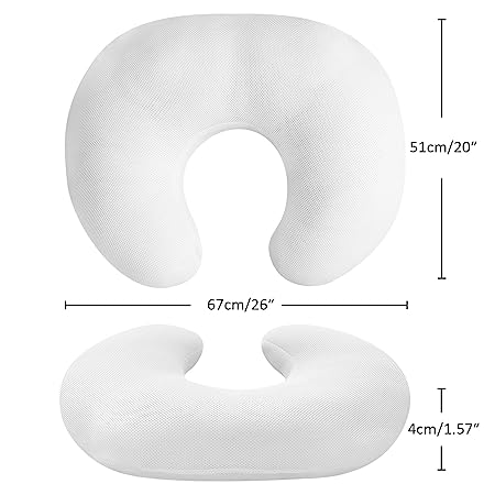 3D Air Mesh Nursing Pillow ,26''x20''x1.5'', Breathable, White