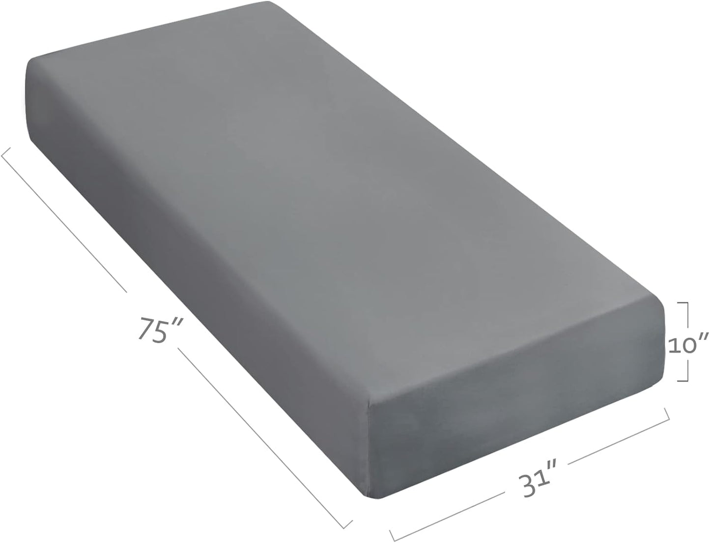 Cot Sheets, Ultra Soft and Breathable, Snug Fit for Narrow Twin Mattress/Camp Bunk Beds/RVs Bunk/Guest Beds/Army Cots/Trifold Mattress ,Grey, 31" x 75"
