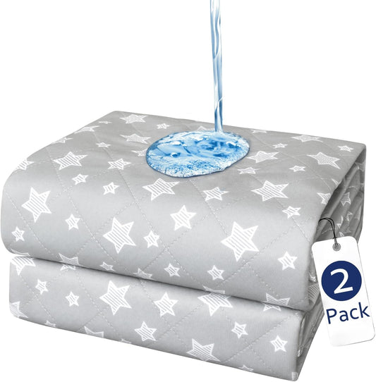 Waterproof Bed Pads- Absorbent Chuck Pads Non Slip for Incontinence, Washable Pee Pads for Dogs, 34"x36" , Star, 2 Pack-Moonsea Bedding