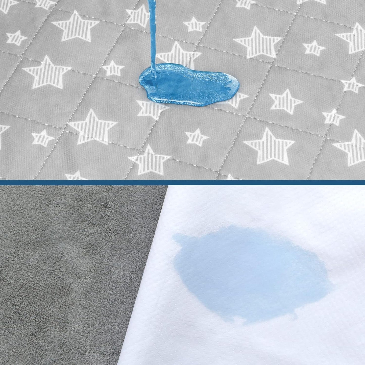 Waterproof Bed Pads- Absorbent Chuck Pads Non Slip for Incontinence, Washable Pee Pads for Dogs, 34"x36" , Star, 2 Pack
