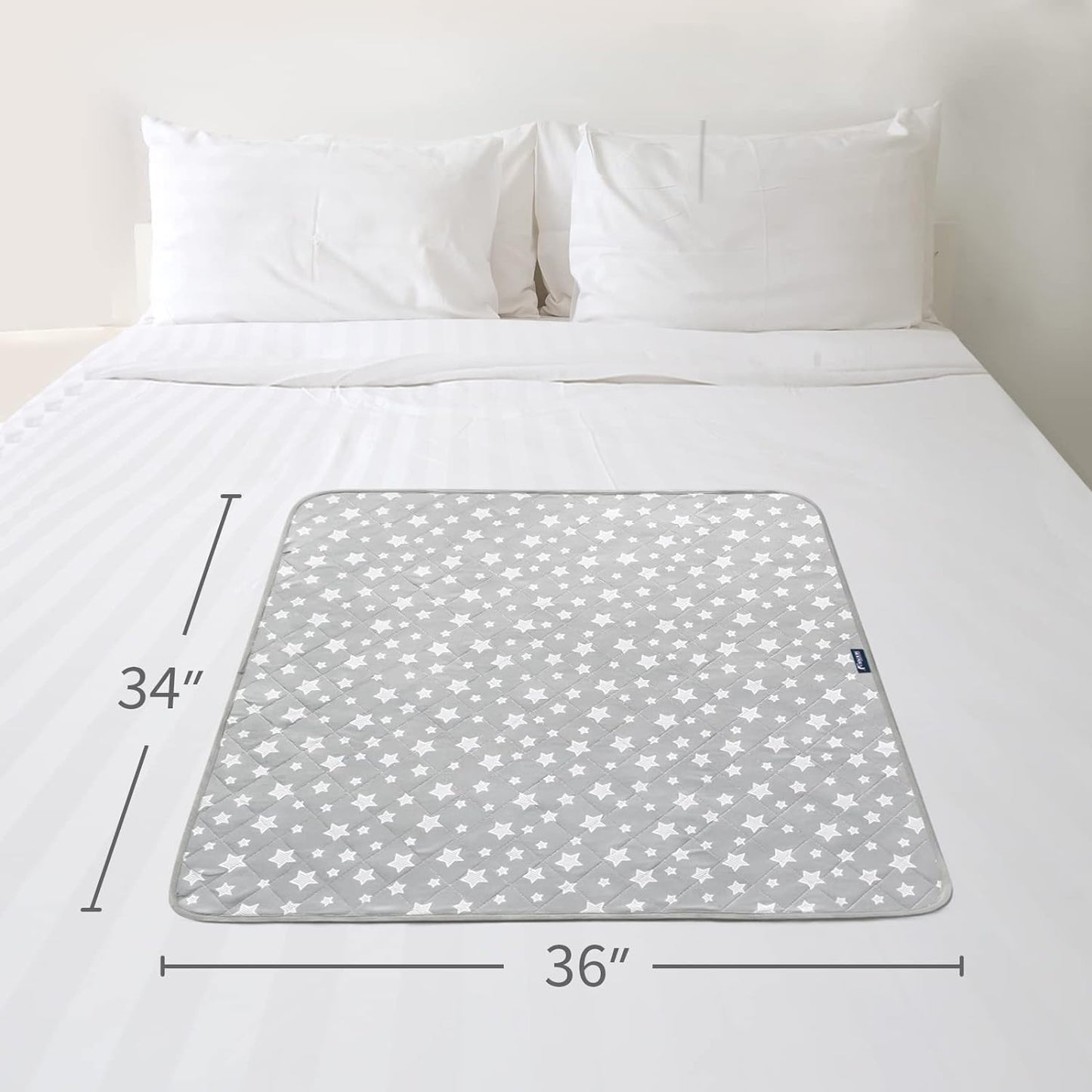 Waterproof Bed Pads- Absorbent Chuck Pads Non Slip for Incontinence, Washable Pee Pads for Dogs, 34"x36" , Star, 2 Pack