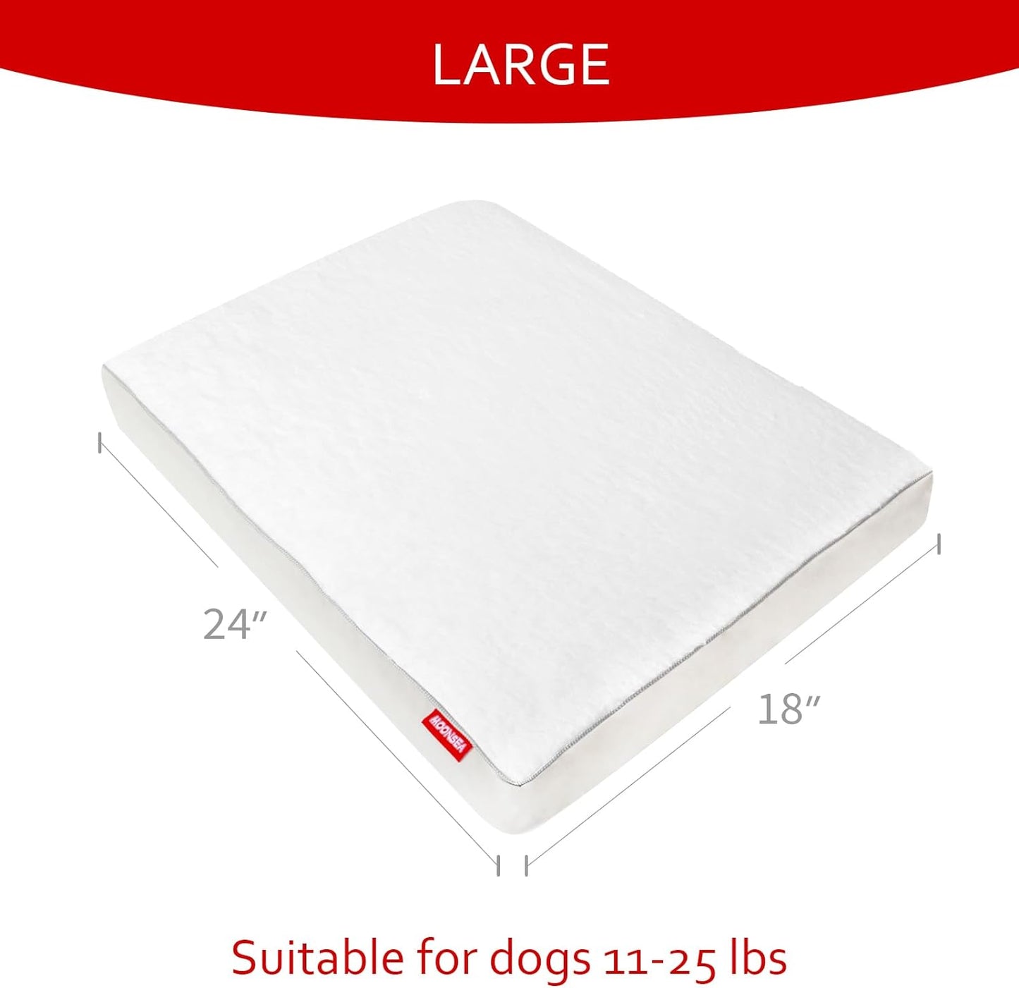 Dog Bed Cover with Zipper, Replacement Washable, Pet Bed Cover with Anti-Slip Bottom, White
