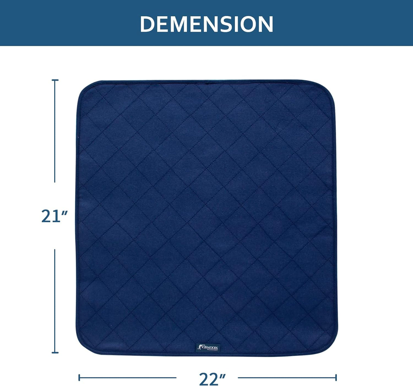 Waterproof Incontinence Chair Pads , Non Slip Absorbent Chuck Pads, 22" x 21", 2 Pack - Black