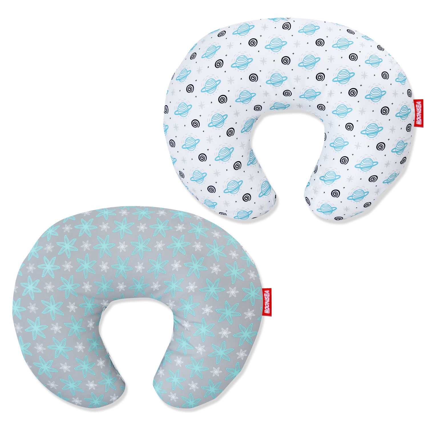 2-Pack Nursing Pillow Covers - Soft Cotton Stretchy Slipcovers For Breastfeeding Pillows, Fits 22.5" X 18" Pillows