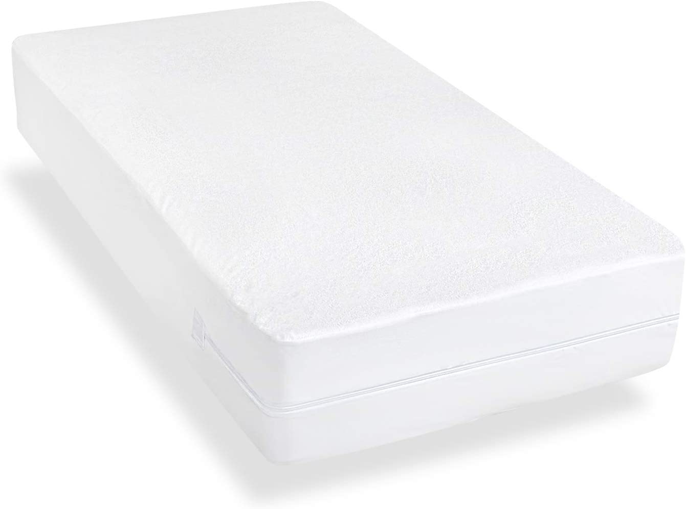 Zippered Crib Mattress Protector, Fit Standard Crib Size Mattress, 52''X28'',Waterproof, Terry