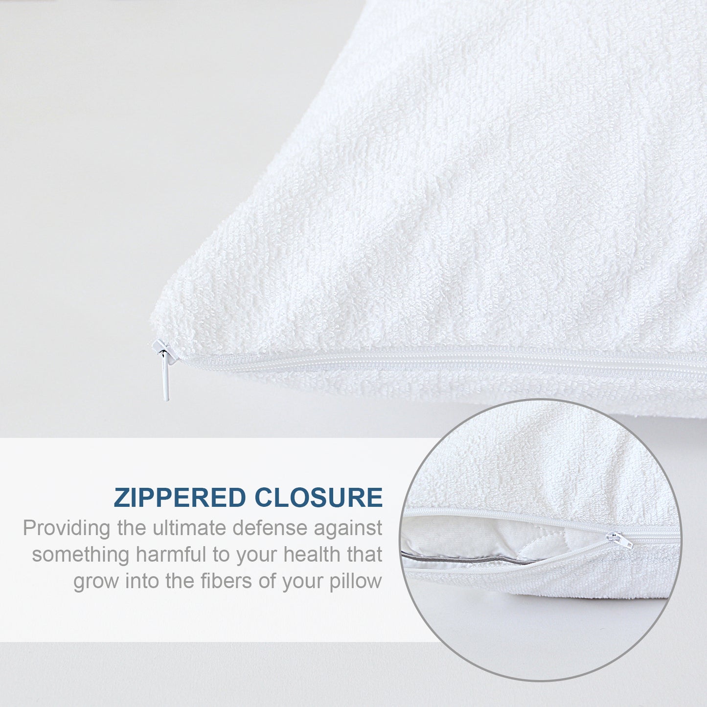 Waterproof Cotton Terry Pillow Protector 2 Pack