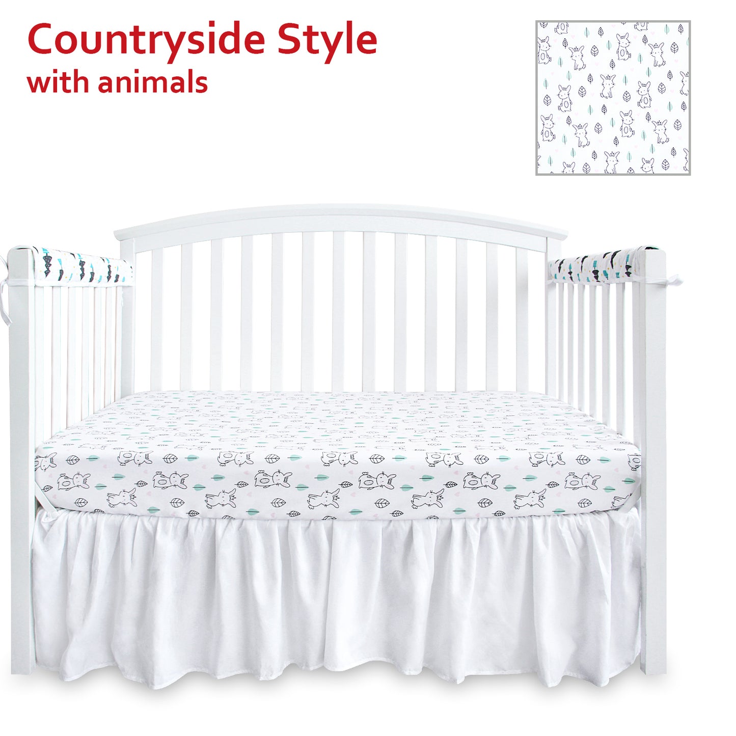 Crib Sheets - Fit For Standard Crib, Microfiber, Rabbit