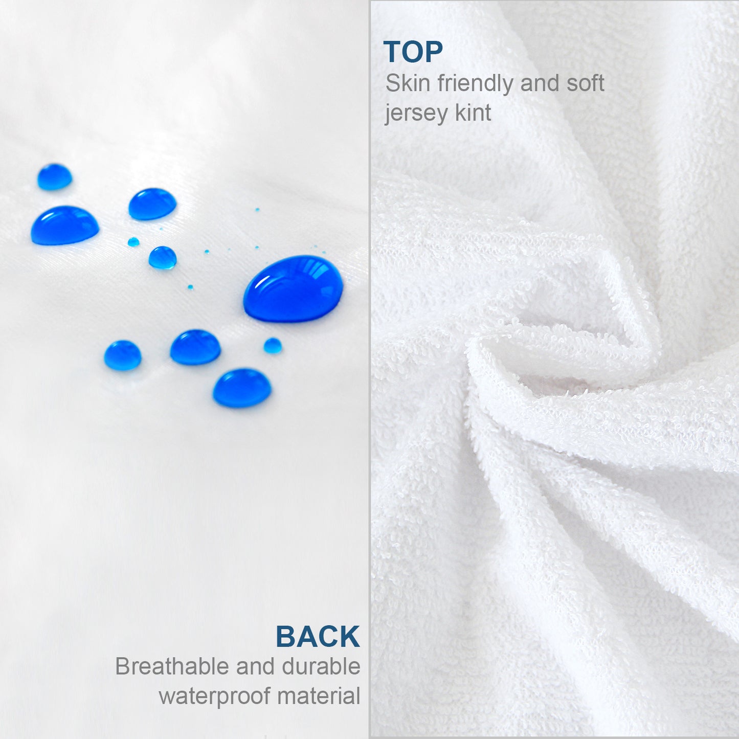 Waterproof Cotton Terry Pillow Protector 2 Pack