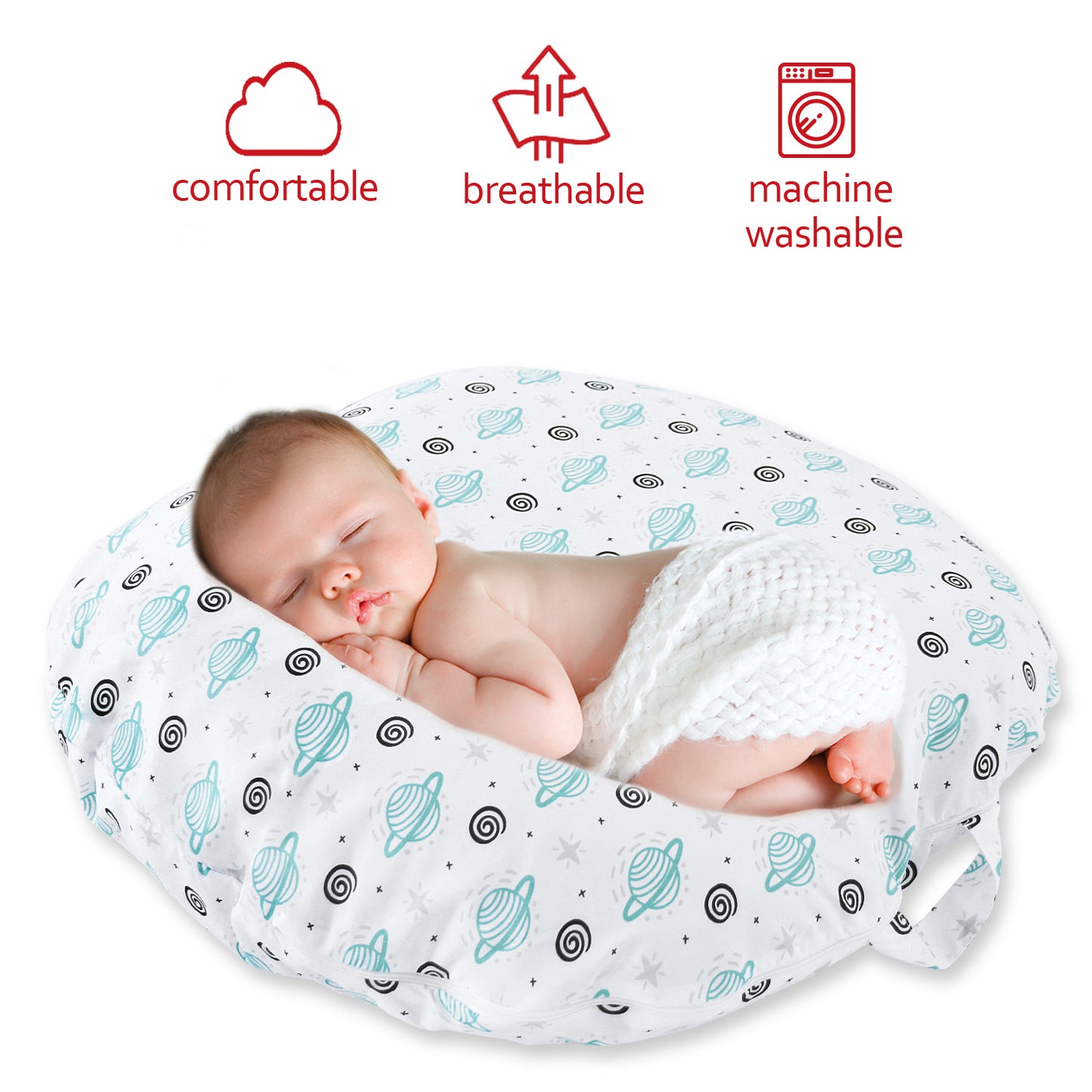 Baby Lounger Cover- 2 Pack, Satellite & Flower, Microfiber