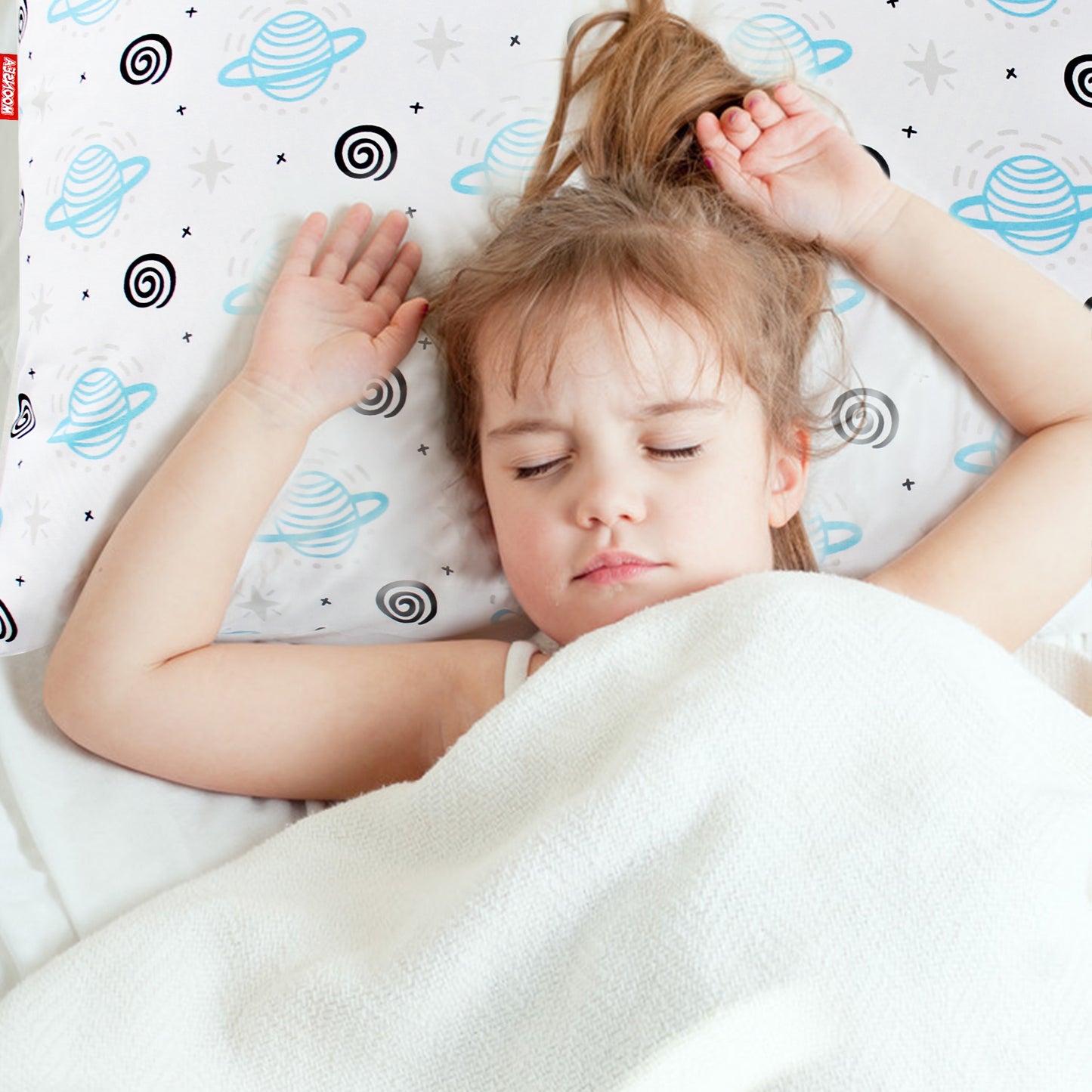 Toddler Pillow- Satellite Print, Hypoallergenic, Soft