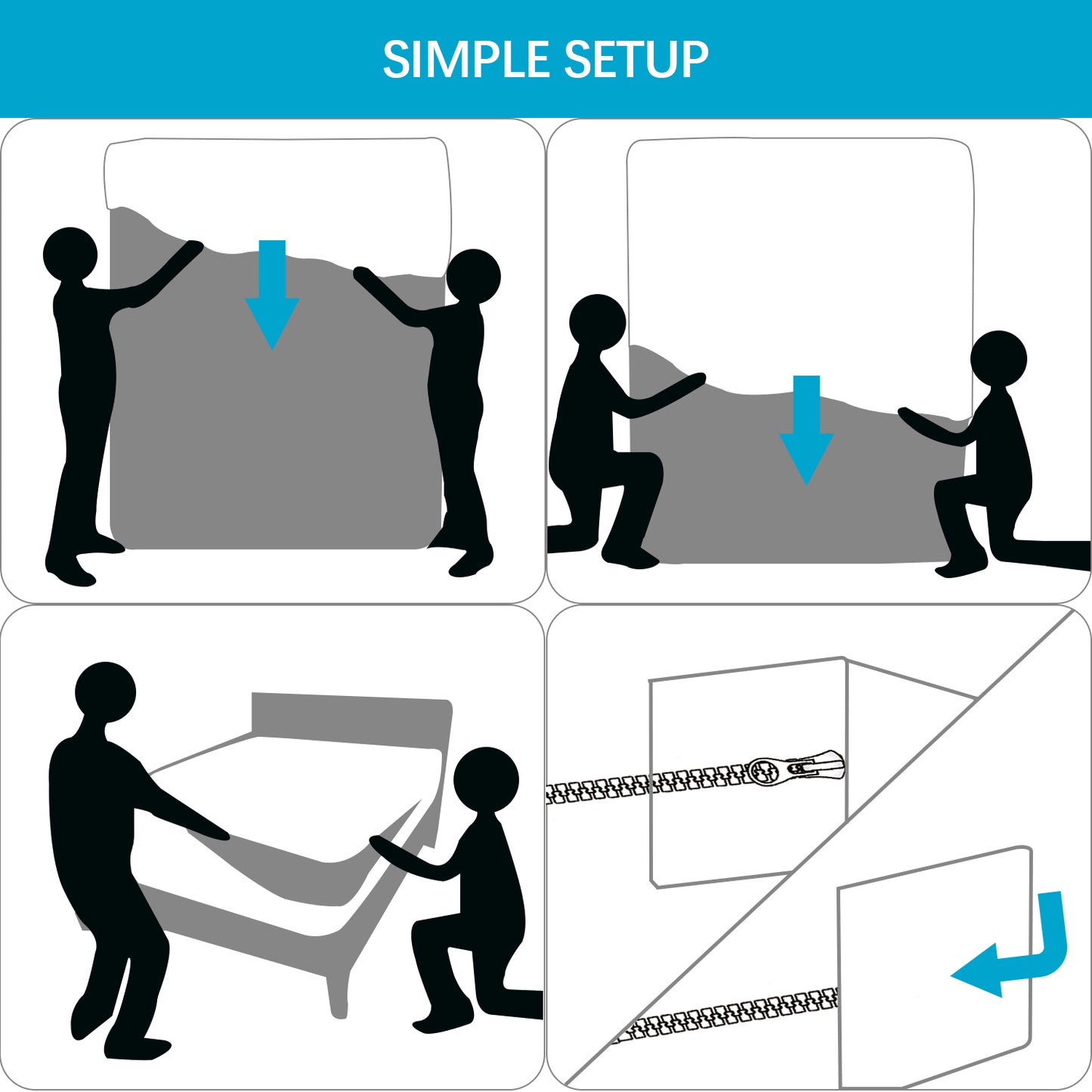 Zippered Box Spring Encasement- Dustproof, Waterproof 6 Sides, Fits 4-5 Inches Depth
