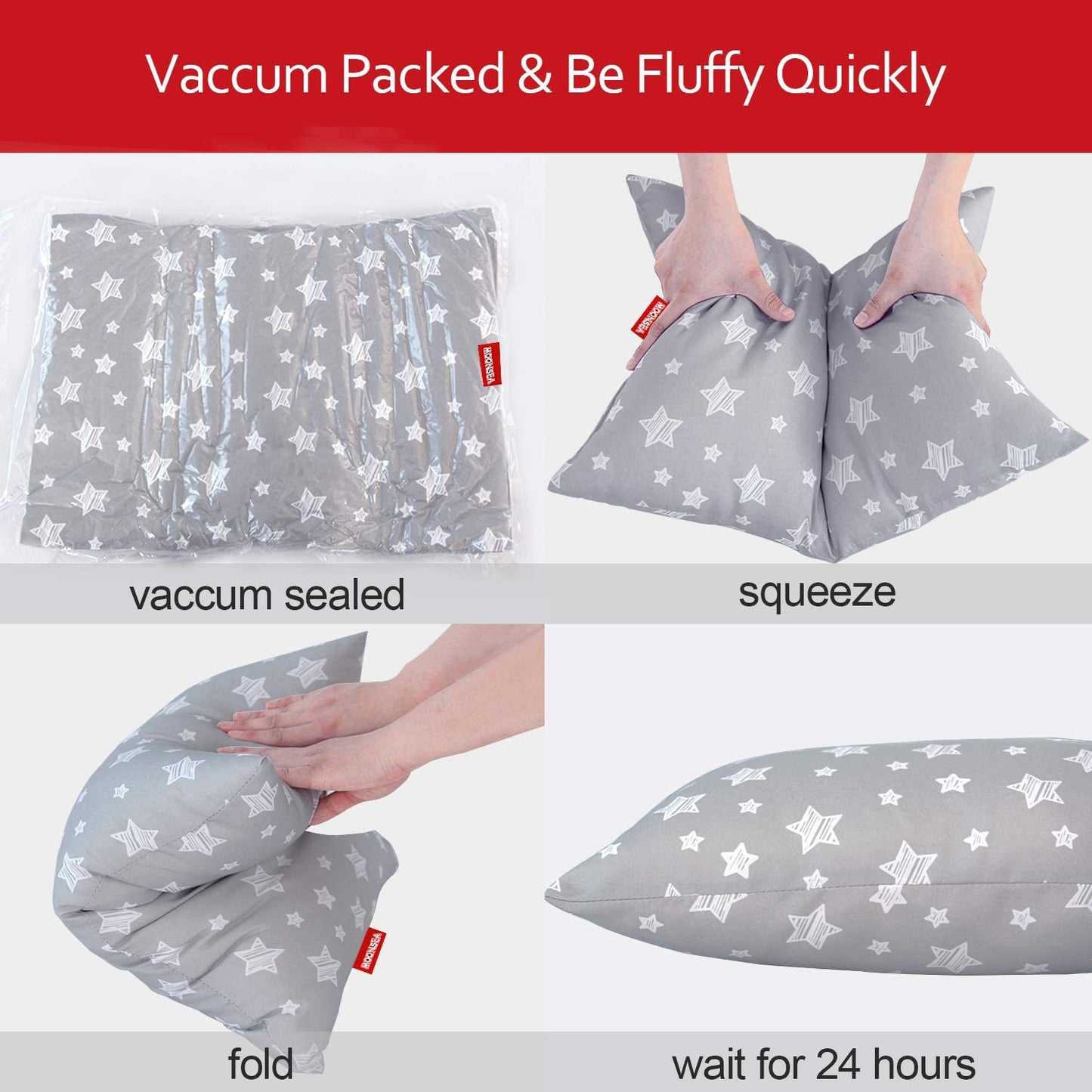 Toddler Pillow- Star Print, Hypoallergenic, Soft