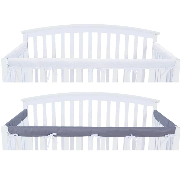 3 Piece Crib Rail Cover- Set from Chewing, Grey & White