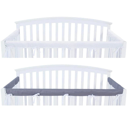 3 Piece Crib Rail Cover- Set from Chewing, Grey & White
