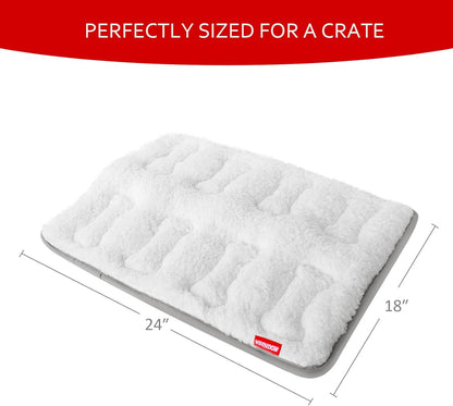 Dog Crate Mat- Soft ,Soft Plush Dog Bed Pad Machine Washable Crate Pad, Anti-Slip Bottom, White