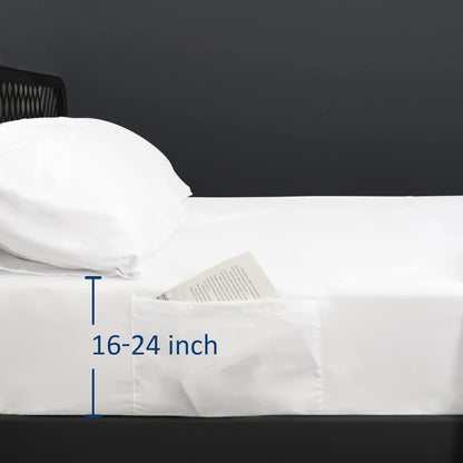 Air Mattress Sheet Set - 3 Pieces Extra Deep Pocket Sheet Set - Sheets with Pockets on Side - Easily Fits Extra Deep Pillow Top Air Mattress,White