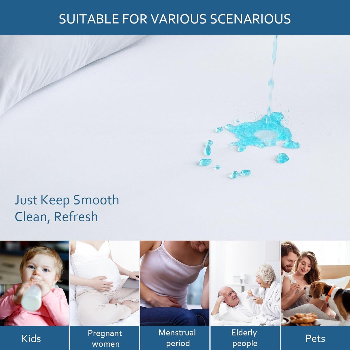 Mattress Cover/Protector- ,Breathable  Diamond Quilted, Durable, Noisless, Polyester