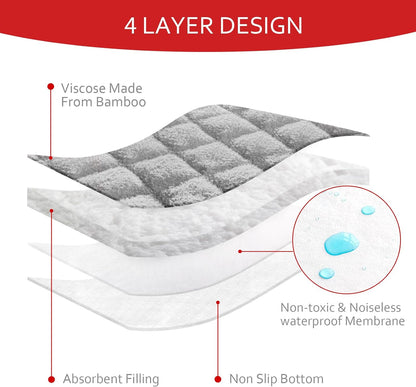 Changing Pad Liners- 3 Pack, Bamboo Terry, Non-Slip Back, Waterproof