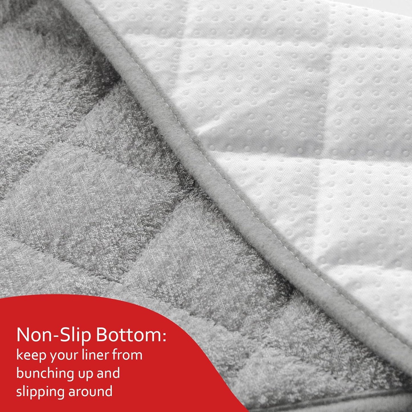 Changing Pad Liners- 3 Pack, Bamboo Terry, Non-Slip Back, Waterproof