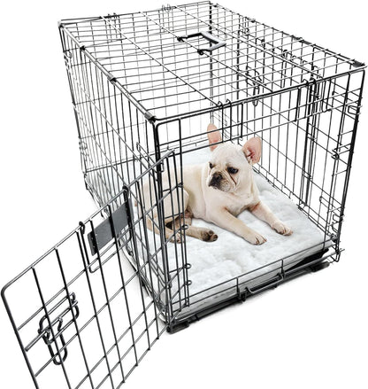 Dog Crate Mat- Soft ,Soft Plush Dog Bed Pad Machine Washable Crate Pad, Anti-Slip Bottom, White