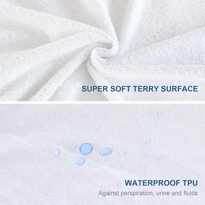 Mattress Cover/Protector- ,Breathable, Waterproof, Noisless, Cotton Terry